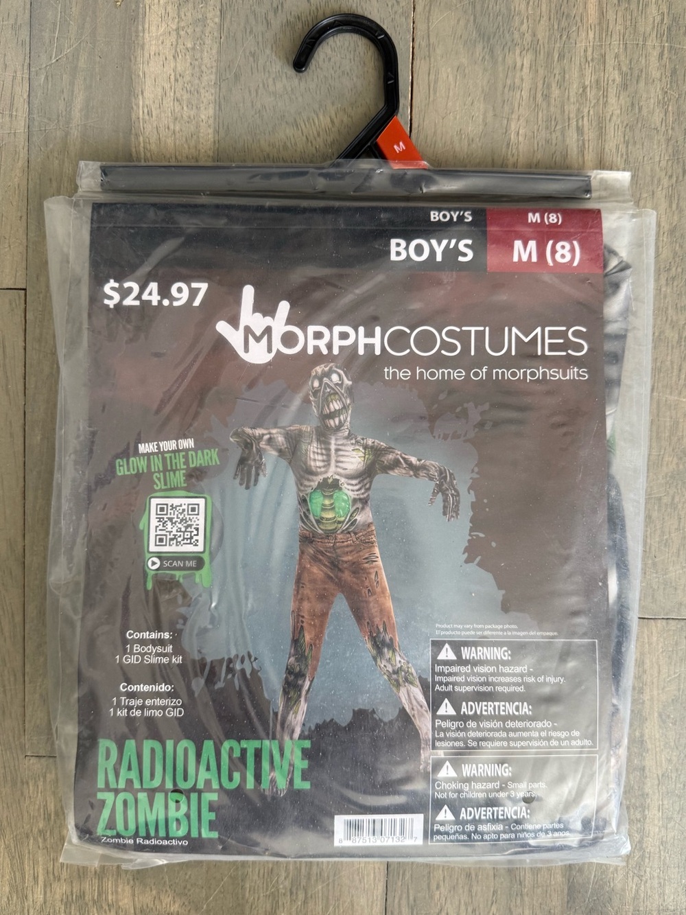 Boys' Radioactive Zombie Costume - Black & Green